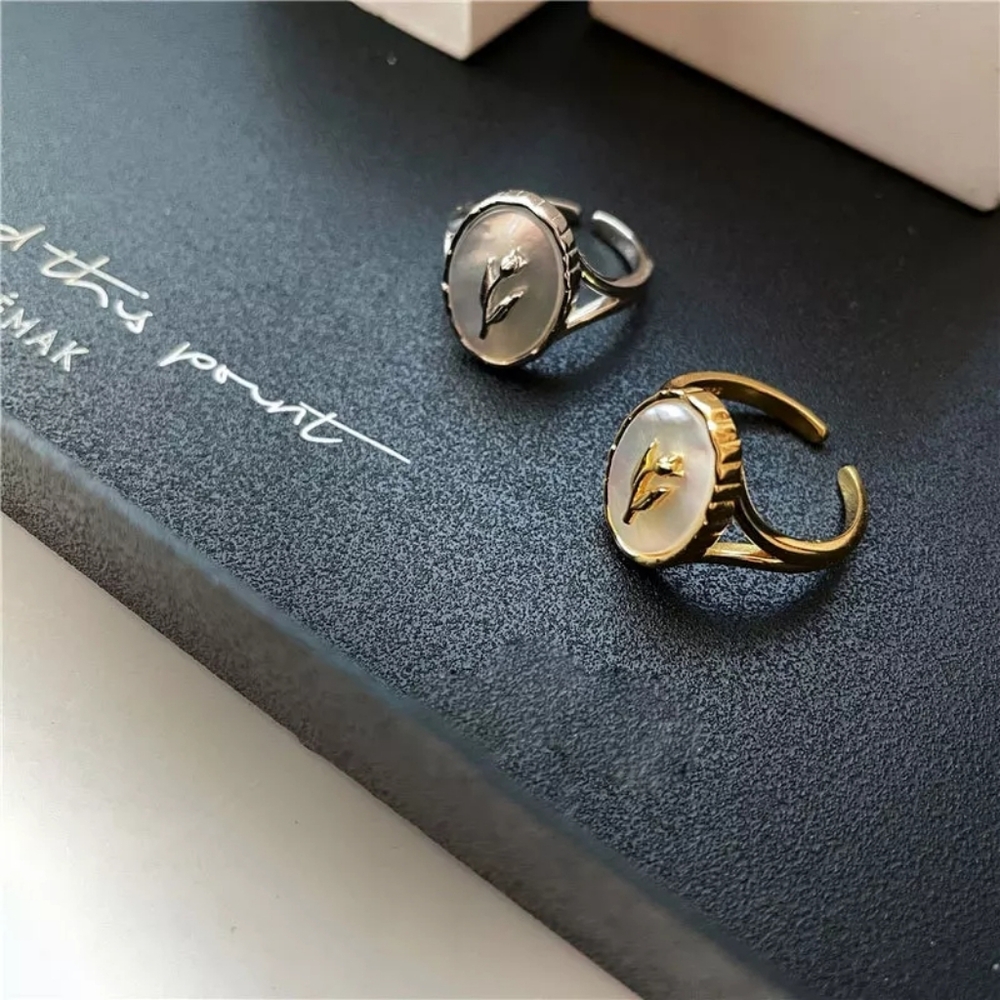 * NEW Elegant 925 Sterling Silver Minimalist Flower Adjustable Open Ring